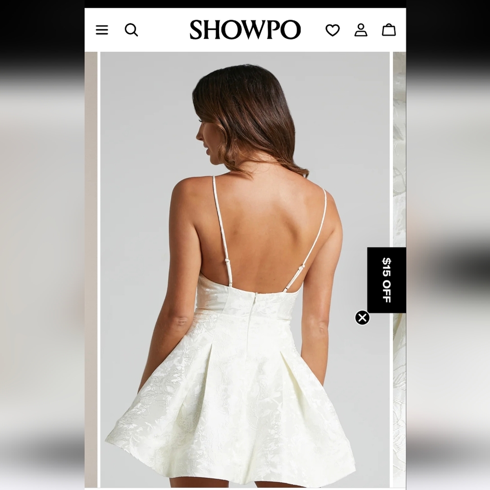 NWT- Showpo Gemima White Floral Mini Dress